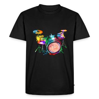 Le batteur - T-shirt Premium bio Homme - noir - Devant - Nico (187cm)