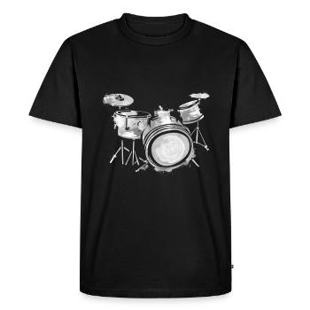 Le batteur - T-shirt Premium bio Homme - noir - Devant - Nico (187cm)