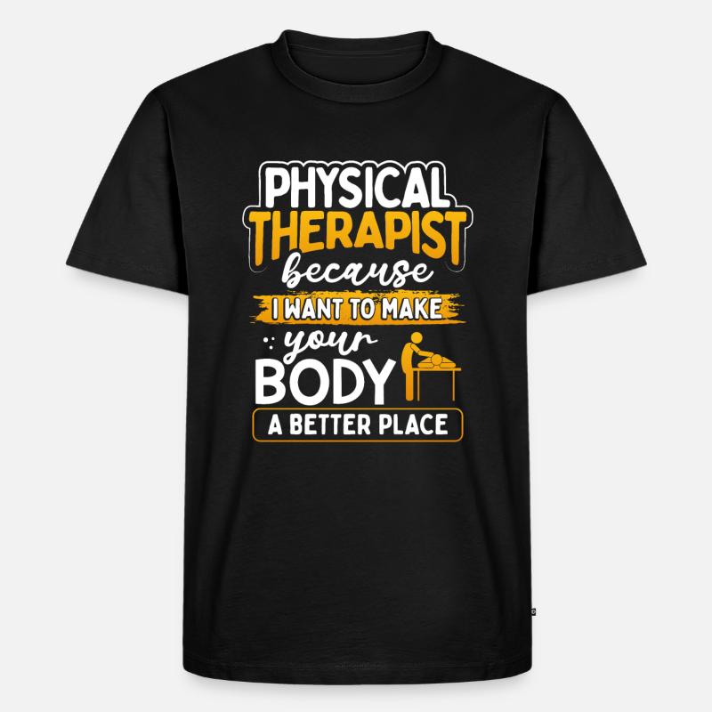 Physical therapist - Männer Premium Bio T-Shirt - Schwarz