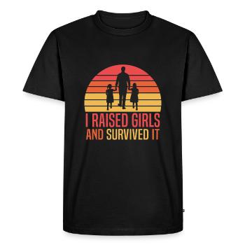 Fête des pères j'ai élevé des filles et y ai survécu 2 - T-shirt Premium bio Homme - noir - Devant - Nico (187cm)