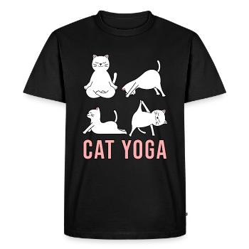Dog yoga dont hate mediate cat yoga namaste - Men's Premium Organic T-Shirt - black - Front - Nico (187cm)