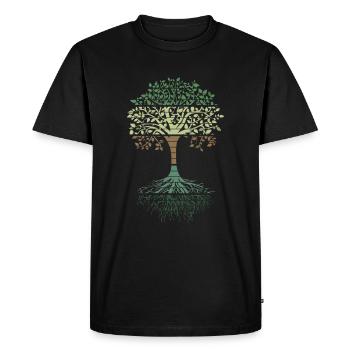 Tree of life dog yoga dont hate mediate namaste - Men's Premium Organic T-Shirt - black - Front - Nico (187cm)