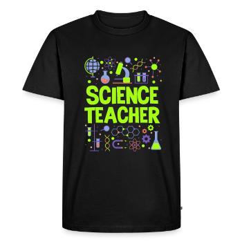 Tableau périodique de la chimie des professeurs de sciences - T-shirt Premium bio Homme - noir - Devant - Nico (187cm)