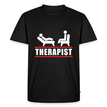 Thérapeute - T-shirt Premium bio Homme - noir - Devant - Nico (187cm)