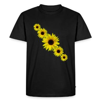 Tournesol, tournesol, fleurs - T-shirt Premium bio Homme - noir - Devant - Nico (187cm)