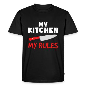 Ma cuisine mes règles Cooking Chef Ingrédients - T-shirt Premium bio Homme - noir - Devant - Nico (187cm)