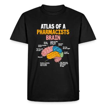 Pharmaciens Cerveau Technicien en pharmacie Stud - T-shirt Premium bio Homme - noir - Devant - Nico (187cm)