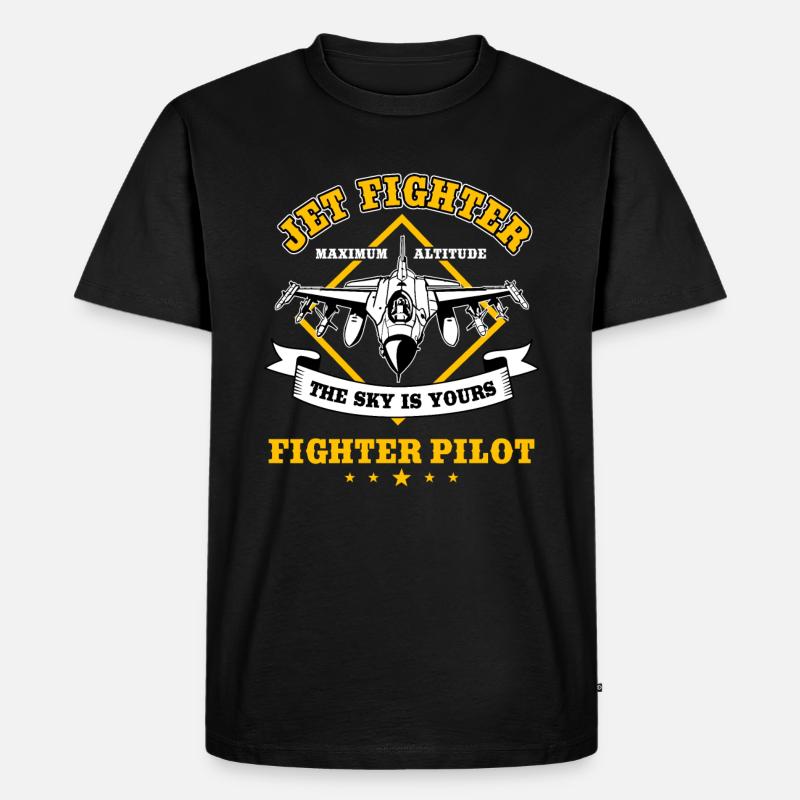 Kampfpilot Düsenjäger - Männer Premium Bio T-Shirt - Schwarz