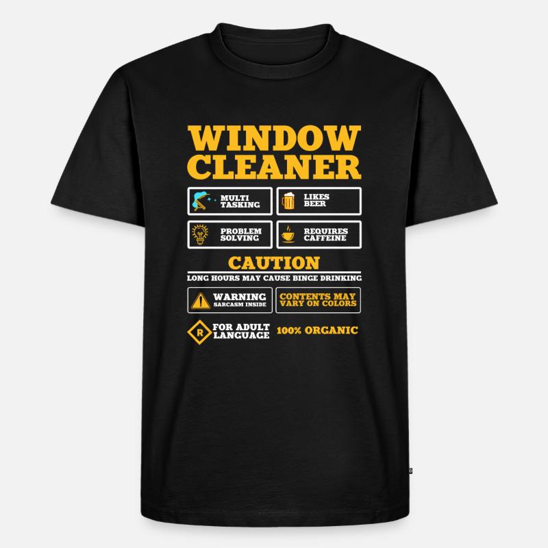Fensterputzer Geschenkidee - Männer Premium Bio T-Shirt - Schwarz