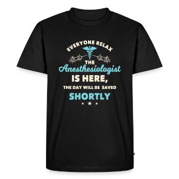 Anesthésie anesthésiste - T-shirt Premium bio Homme - noir - Devant - Nico (187cm)
