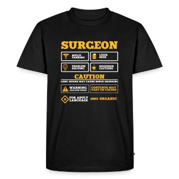 chirurgien - T-shirt Premium bio Homme - noir - Devant - Nico (187cm)