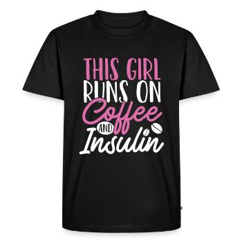 This girl runs on coffee and insulin diabetes aw - Men's Premium Organic T-Shirt - black - Front - Nico (187cm)