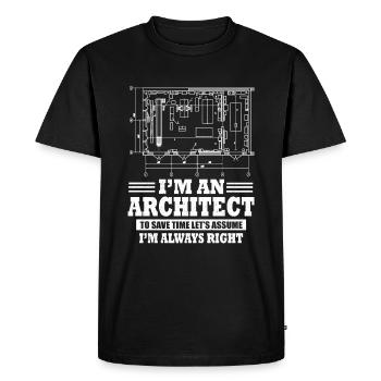 Architekt - Männer Premium Bio T-Shirt - Schwarz - Vorne - Nico (187cm)