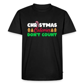 Christmas Calories Don't count Funny Christmas Gi - Men's Premium Organic T-Shirt - black - Front - Nico (187cm)
