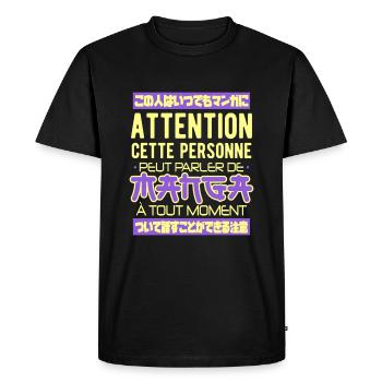 Manga Anime Japonais Humour Cadeau - T-shirt Premium bio Homme - noir - Devant - Nico (187cm)