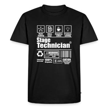 Technicien de scène - T-shirt Premium bio Homme - noir - Devant - Nico (187cm)