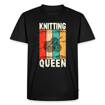 Tricot Reine Tricot - T-shirt Premium bio Homme - noir - Devant - Nico (187cm)