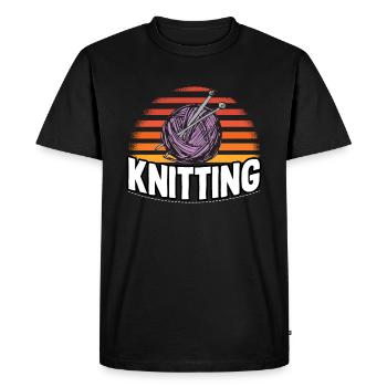 Knitting Knitting - Men's Premium Organic T-Shirt - black - Front - Nico (187cm)