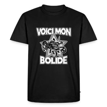 Here is my racing car - tractor humor - Men's Premium Organic T-Shirt - black - Front - Nico (187cm)