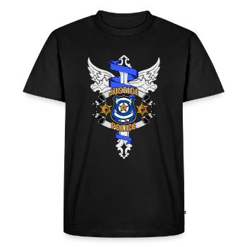 JusticePolice Police Officer - Men's Premium Organic T-Shirt - black - Front - Nico (187cm)