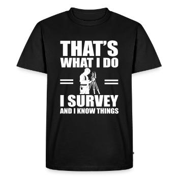 Surveyor design - Men's Premium Organic T-Shirt - black - Front - Nico (187cm)