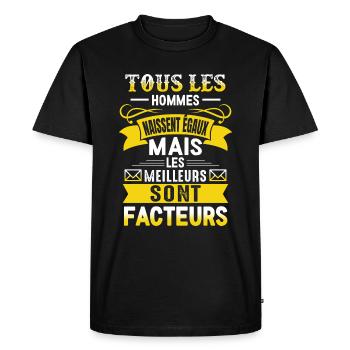Les meilleurs hommes sont facteurs, facteur - T-shirt Premium bio Homme - noir - Devant - Nico (187cm)