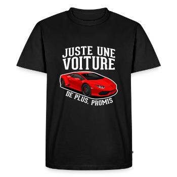 Juste une voiture de plus - humour cadeau - T-shirt Premium bio Homme - noir - Devant - Nico (187cm)