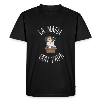 LA MAFIA DON PAPA idée cadeau humour - T-shirt Premium bio Homme - noir - Devant - Nico (187cm)