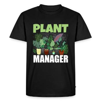 Plant Manager Gardener - Men's Premium Organic T-Shirt - black - Front - Nico (187cm)