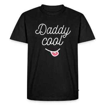 DADDY COOL TIRE LA LANGUE idée cadeau humour - T-shirt Premium bio Homme - noir - Devant - Nico (187cm)