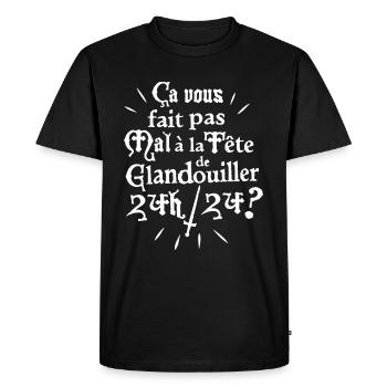 ça vous fait pas mal à la tête de glandouiller... - T-shirt Premium bio Homme - noir - Devant - Nico (187cm)