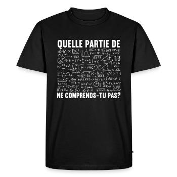 Prof De Maths Humour Cadeau Mathématicien Drôles - T-shirt Premium bio Homme - noir - Devant - Nico (187cm)