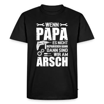 Wenn Papa Es Nicht Reparieren Kann Schrauber Vater - Männer Premium Bio T-Shirt - Schwarz - Vorne - Nico (187cm)
