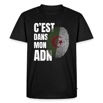 ADN Algérien Drapeau Algérien Fier Cadeau - T-shirt Premium bio Homme - noir - Devant - Nico (187cm)