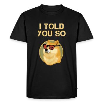 Dogecoin Cryptocurrecy Drôle de Dogecoin - T-shirt Premium bio Homme - noir - Devant - Nico (187cm)