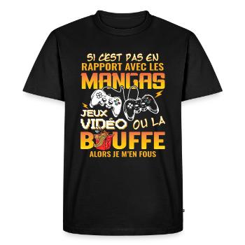 Cadeau Ado Geek Garçon Otaku Manga Et Jeux Vidéo - T-shirt Premium bio Homme - noir - Devant - Nico (187cm)