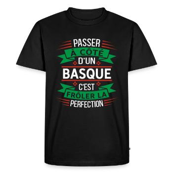 Basque Parfait Idée Cadeau Humour Pays Basque - T-shirt Premium bio Homme - noir - Devant - Nico (187cm)