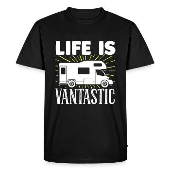Motorhome RV Camping Life Is - T-shirt Premium bio Homme - noir - Devant - Nico (187cm)