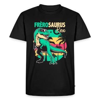Famille Cadeau Grand frère Dinosaure Humour T Rex - T-shirt Premium bio Homme - noir - Devant - Nico (187cm)
