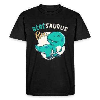 Bébé Dinosaure Humour Cadeau Garçon Bébésaurus Rex - T-shirt Premium bio Homme - noir - Devant - Nico (187cm)