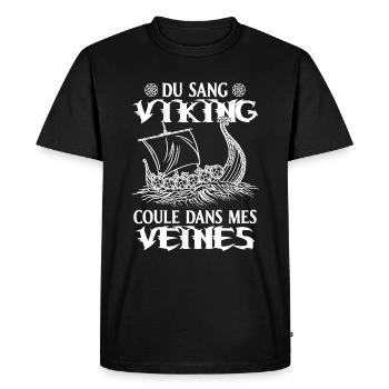 Sang Viking Cadeau Mythologie Nordique - T-shirt Premium bio Homme - noir - Devant - Nico (187cm)