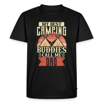 Tent Camper My Best Camping - Men's Premium Organic T-Shirt - black - Front - Nico (187cm)
