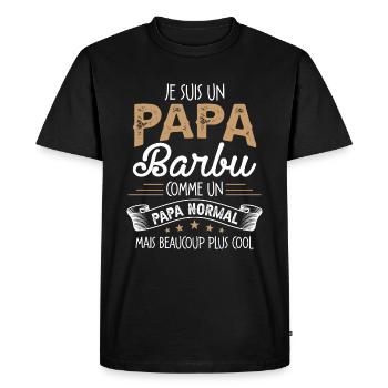 Papa Barbu Humour Cadeau De Noël Personnalisé - T-shirt Premium bio Homme - noir - Devant - Nico (187cm)