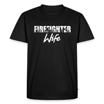 Femme pompier pompier d’incendie - T-shirt Premium bio Homme - noir - Devant - Nico (187cm)
