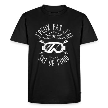 J'Peux Pas J'ai Ski De Fond Biathlon Cadeau Skieur - T-shirt Premium bio Homme - noir - Devant - Nico (187cm)