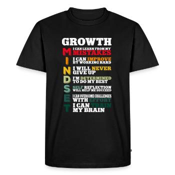Teacher Growth Mindset - Men's Premium Organic T-Shirt - black - Front - Nico (187cm)