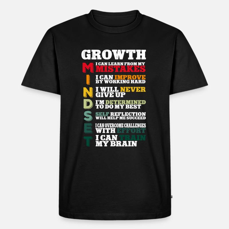 Teacher Growth Mindset - Männer Premium Bio T-Shirt - Schwarz