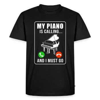 Pianiste mon piano appelle et moi - T-shirt Premium bio Homme - noir - Devant - Nico (187cm)