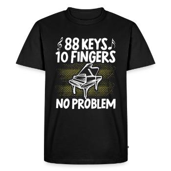 Pianiste 88 touches, 10 doigts non - T-shirt Premium bio Homme - noir - Devant - Nico (187cm)