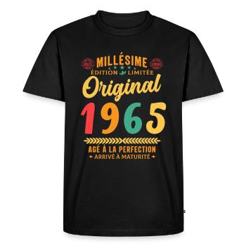 57 ans Millésime 1965 Original Cadeau - T-shirt Premium bio Homme - noir - Devant - Nico (187cm)